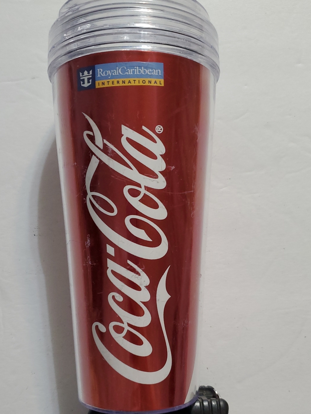 Coca Cola metallic red insulated tumbler with white logo ROYAL CARRIBEAN